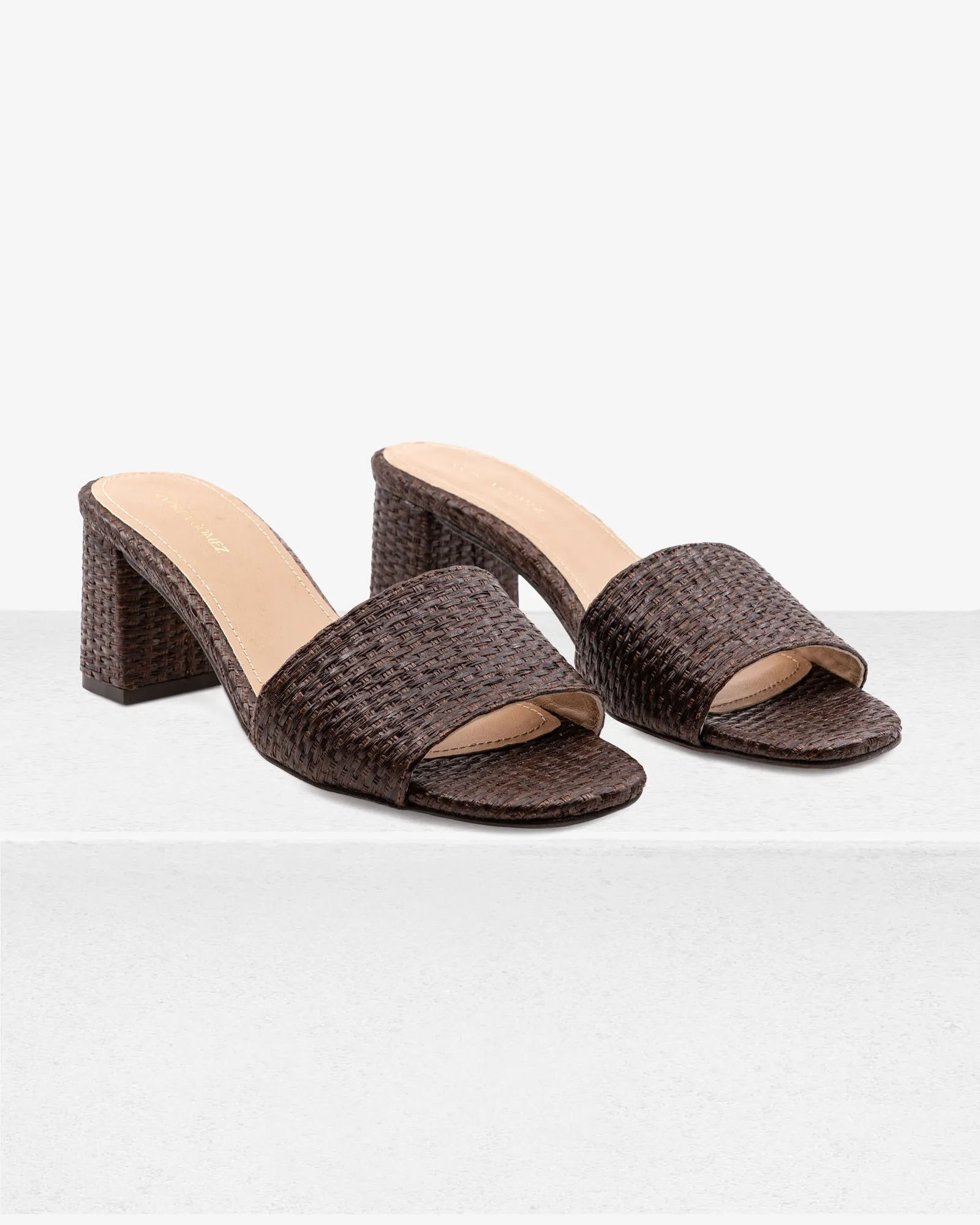 Claudia Brown Raffia Mule