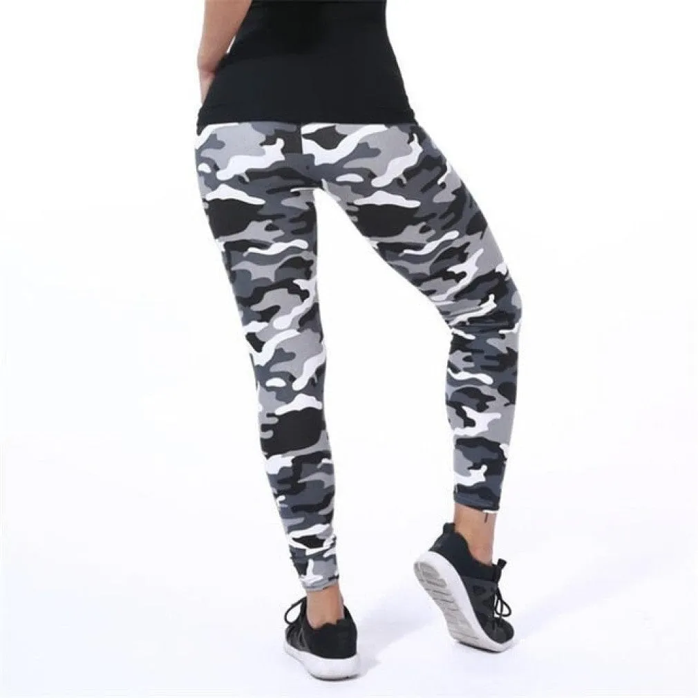 ContiNent 33 Womens for Leggins Graffiti Style Slim Stretch Trouser Army Green Leggings Deportes Pants