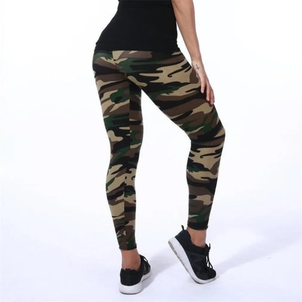 ContiNent 33 Womens for Leggins Graffiti Style Slim Stretch Trouser Army Green Leggings Deportes Pants