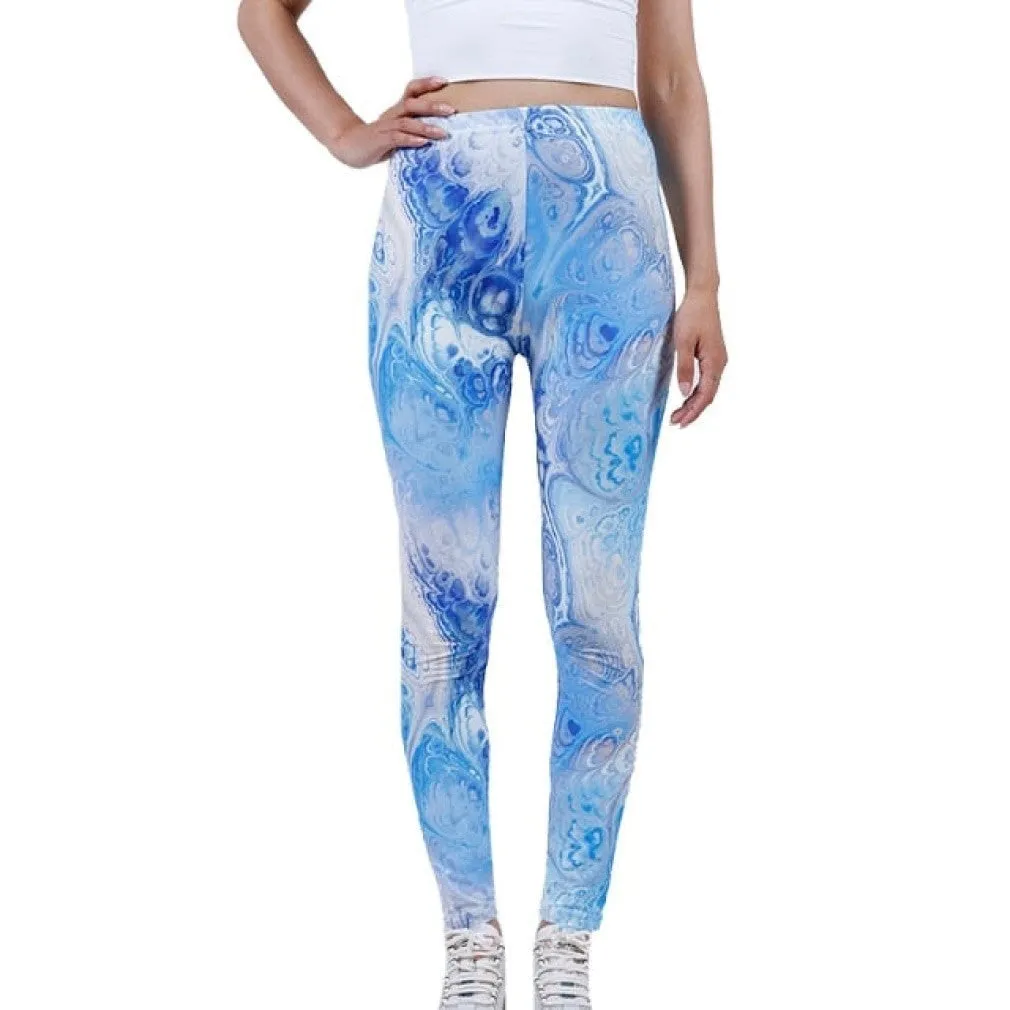 ContiNent 33 Womens for Leggins Graffiti Style Slim Stretch Trouser Army Green Leggings Deportes Pants