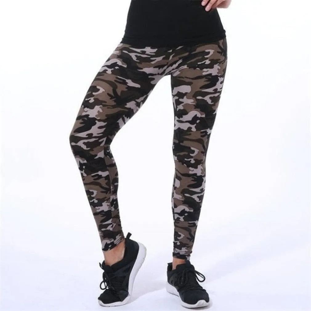 ContiNent 33 Womens for Leggins Graffiti Style Slim Stretch Trouser Army Green Leggings Deportes Pants