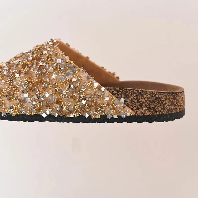 Corey Gold Sequin Cork Slipper