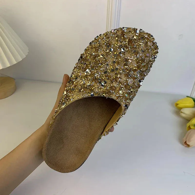 Corey Gold Sequin Cork Slipper