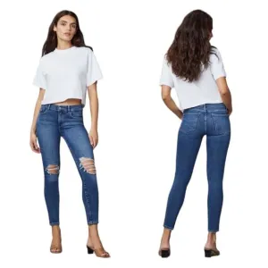 DL1961 Florence Mid-Rise Instasculpt Distressed Ankle Skinny Jeans Stretchy