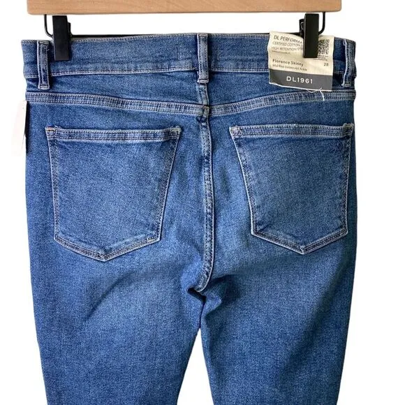 DL1961 Florence Mid-Rise Instasculpt Distressed Ankle Skinny Jeans Stretchy