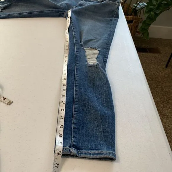 DL1961 Florence Mid-Rise Instasculpt Distressed Ankle Skinny Jeans Stretchy