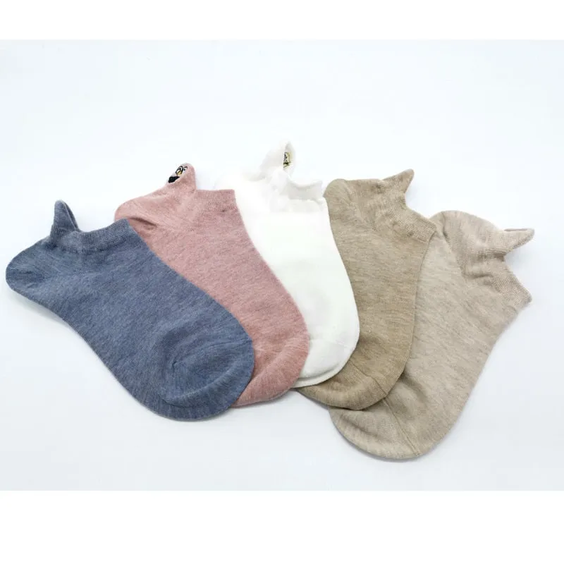 Embroidered Expression Women Socks - 5 Pairs