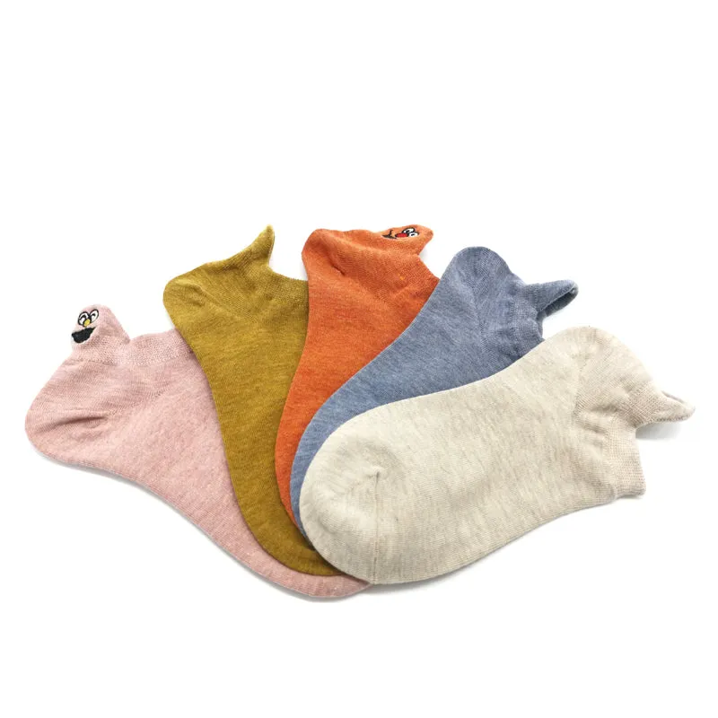 Embroidered Expression Women Socks - 5 Pairs