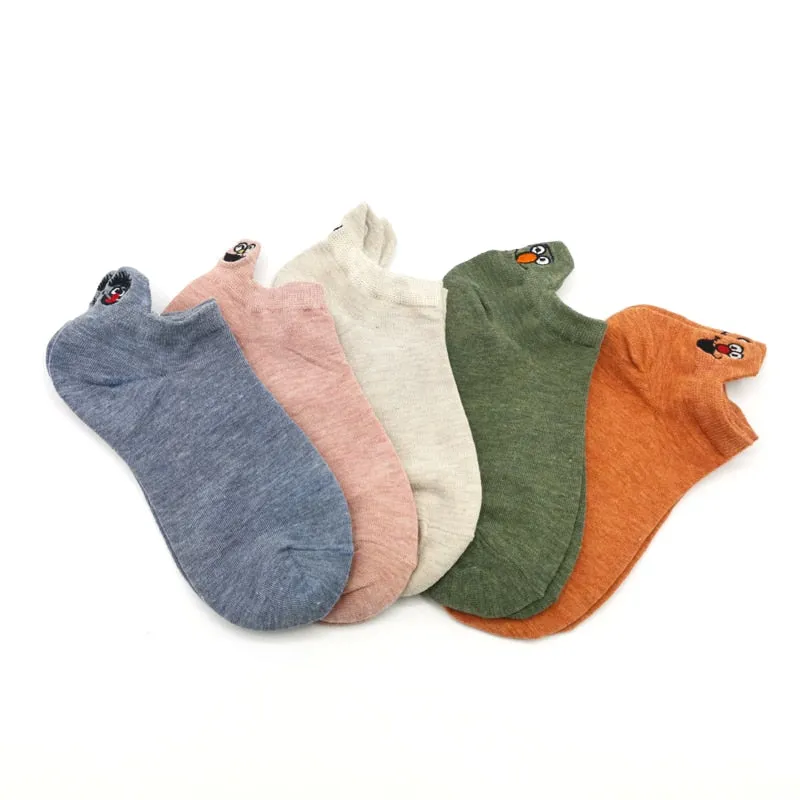 Embroidered Expression Women Socks - 5 Pairs
