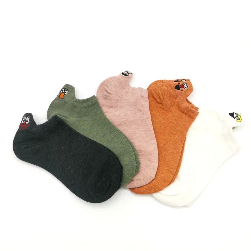 Embroidered Expression Women Socks - 5 Pairs