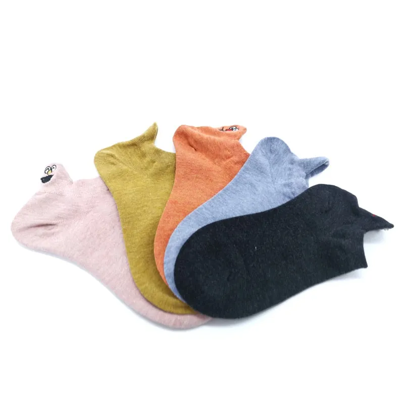 Embroidered Expression Women Socks - 5 Pairs