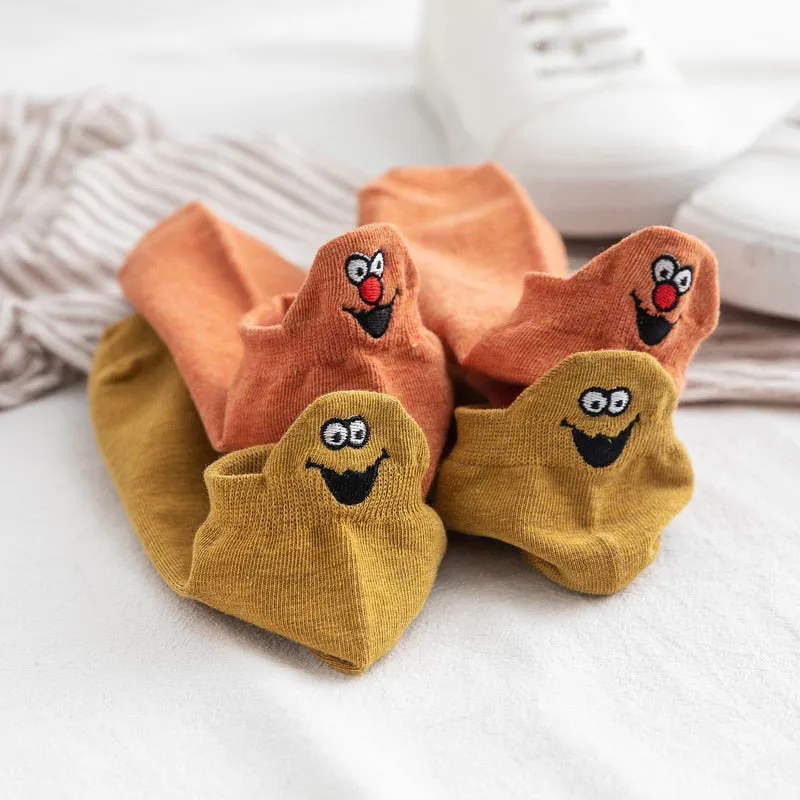Embroidered Expression Women Socks - 5 Pairs