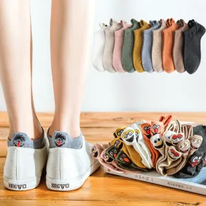 Embroidered Expression Women Socks - 5 Pairs