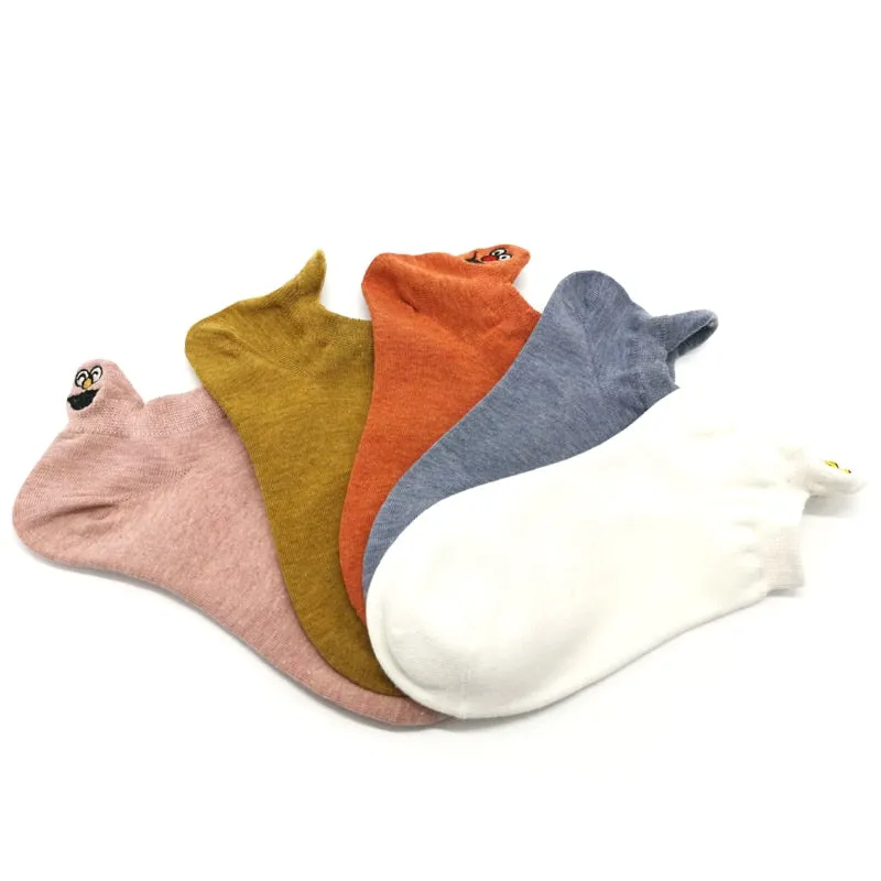 Embroidered Expression Women Socks - 5 Pairs