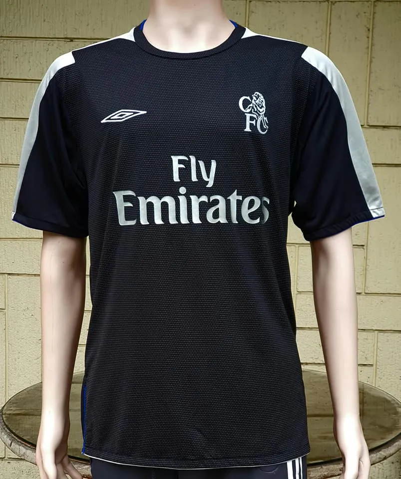 ENGLISH PREMIER CHELSEA 2004-05 PREMIER LEAGUE & LEAGUE CUP CHAMPION JERSEY AUTHENTIC UMBRO AWAY SHIRT L   SOLD OUT!!