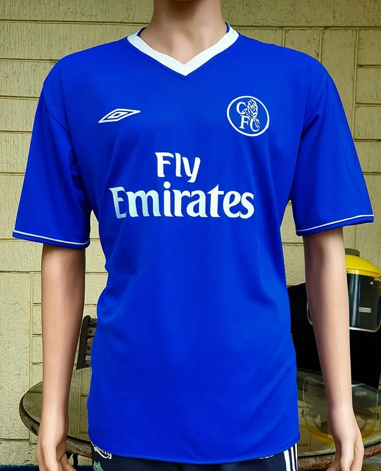 ENGLISH PREMIER CHELSEA 2004-05 PREMIER LEAGUE & LEAGUE CUP CHAMPION LEGENDARY ZOLA 25 JERSEY UMBRO REVERSIBLE SHIRT L  SOLD OUT!