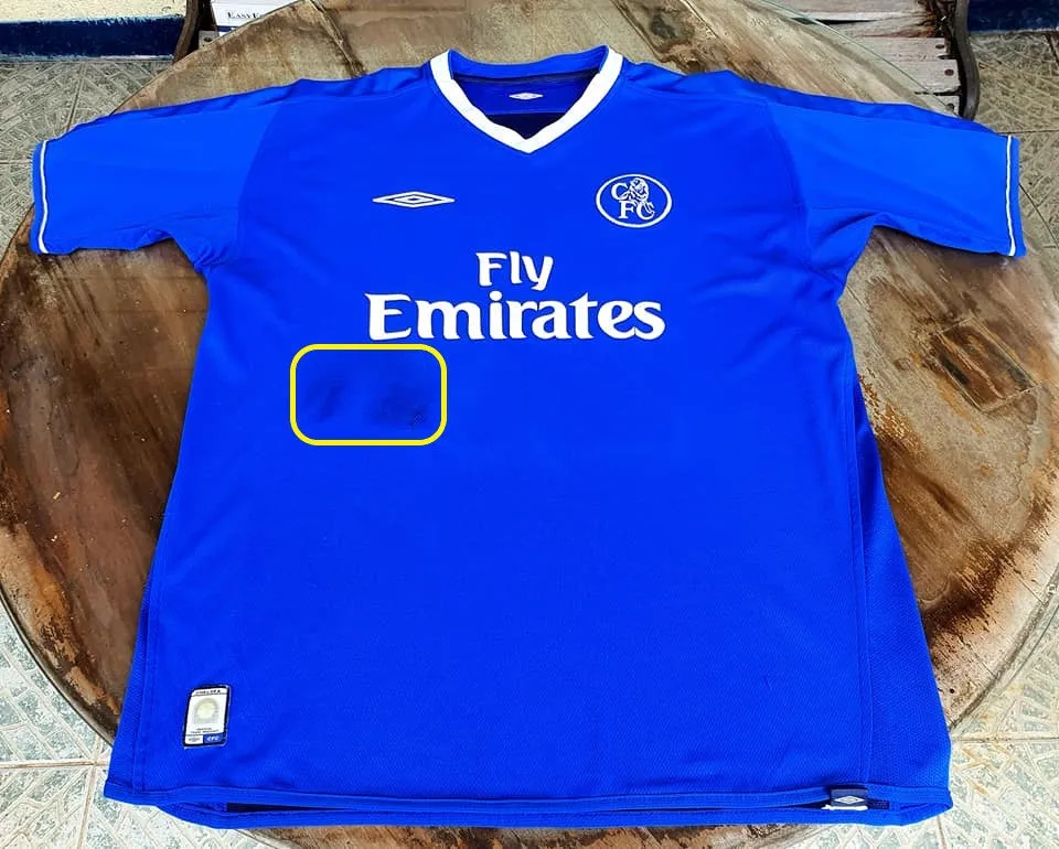ENGLISH PREMIER CHELSEA 2004-05 PREMIER LEAGUE & LEAGUE CUP CHAMPION LEGENDARY ZOLA 25 JERSEY UMBRO REVERSIBLE SHIRT L  SOLD OUT!