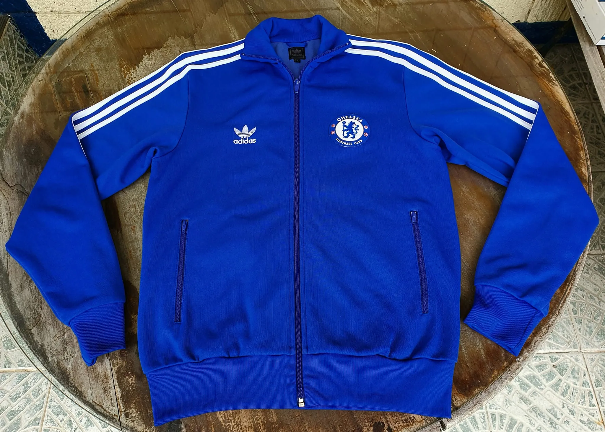 ENGLISH PREMIER CHELSEA 2007-08 TRAINING BLUE RETRO- JACKET SMALL / MODEL # 695253