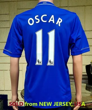 ENGLISH PREMIER CHELSEA 2012-13 UEFA EUROPA LEAGUE CHAMPION OSCAR 11 JERSEY ADIDAS SHIRT CAMISETA SIZE MEDIUM/MODEL # X23745  SOLD !!