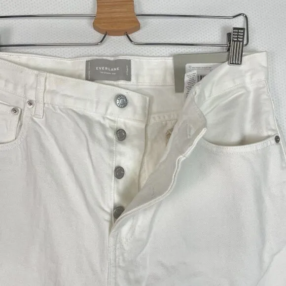 Everlane The 90s Cheeky High Rise Straight Leg Cotton Jean Bone White 31