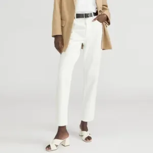 Everlane The 90s Cheeky High Rise Straight Leg Cotton Jean Bone White 31