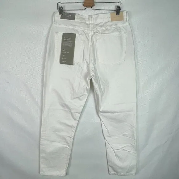 Everlane The 90s Cheeky High Rise Straight Leg Cotton Jean Bone White 31