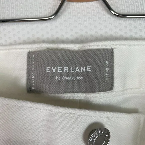 Everlane The 90s Cheeky High Rise Straight Leg Cotton Jean Bone White 31