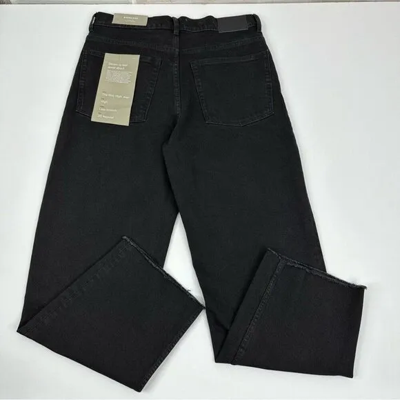 Everlane Women's NWT Coal The Way-High Raw Hem Minimalist Jean W30-32/L27.5