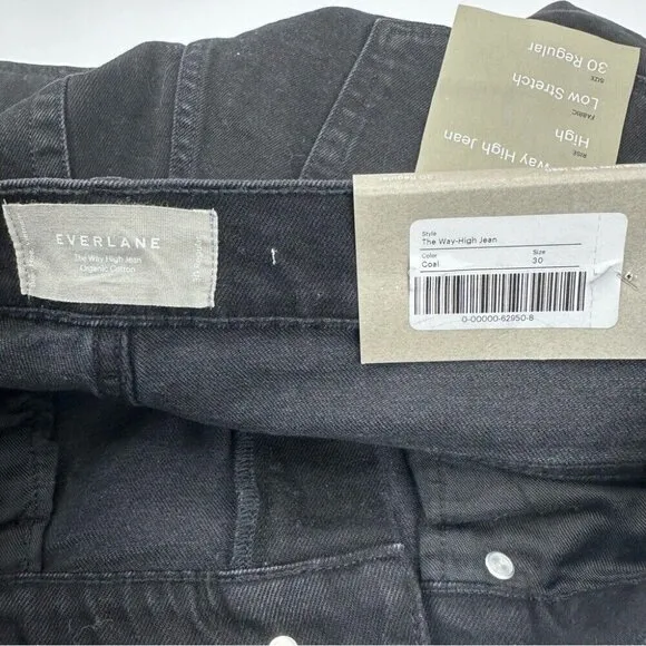 Everlane Women's NWT Coal The Way-High Raw Hem Minimalist Jean W30-32/L27.5