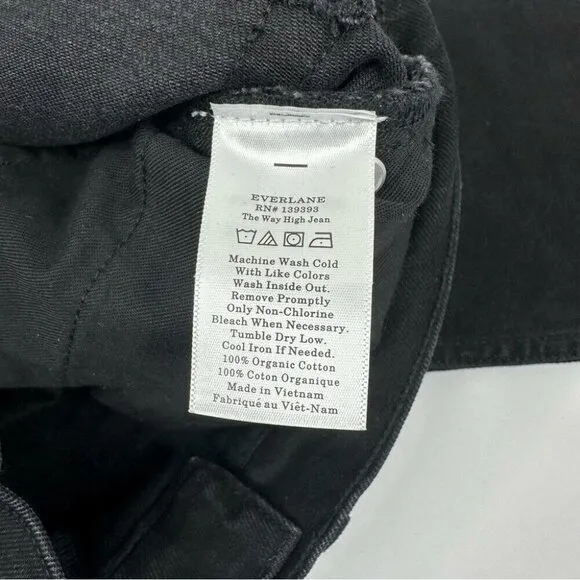 Everlane Women's NWT Coal The Way-High Raw Hem Minimalist Jean W30-32/L27.5