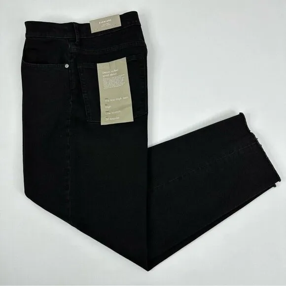 Everlane Women's NWT Coal The Way-High Raw Hem Minimalist Jean W30-32/L27.5