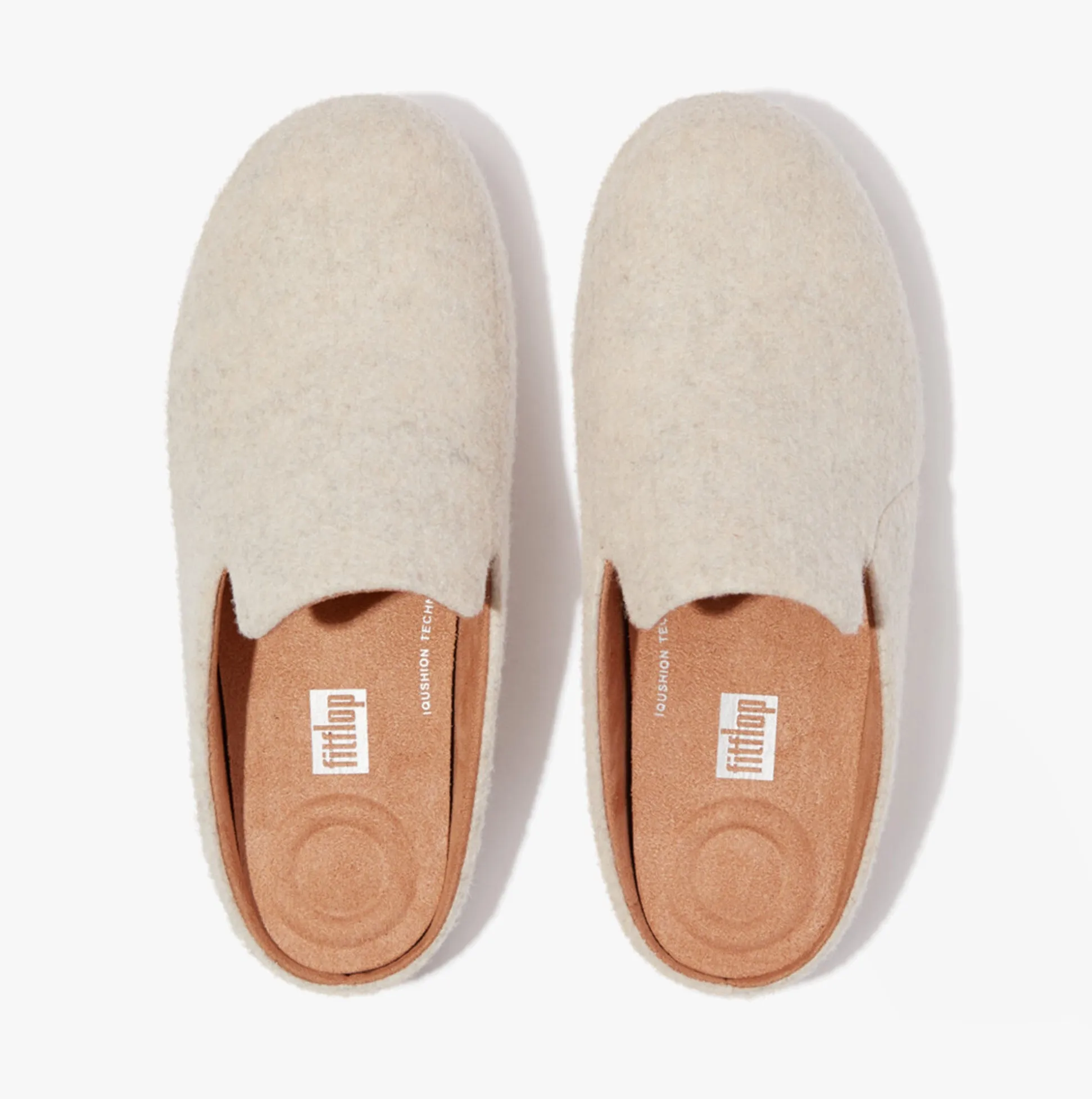 FitFlop CHRISSIE II HAUS e01 Womens Felt Slippers Ivory