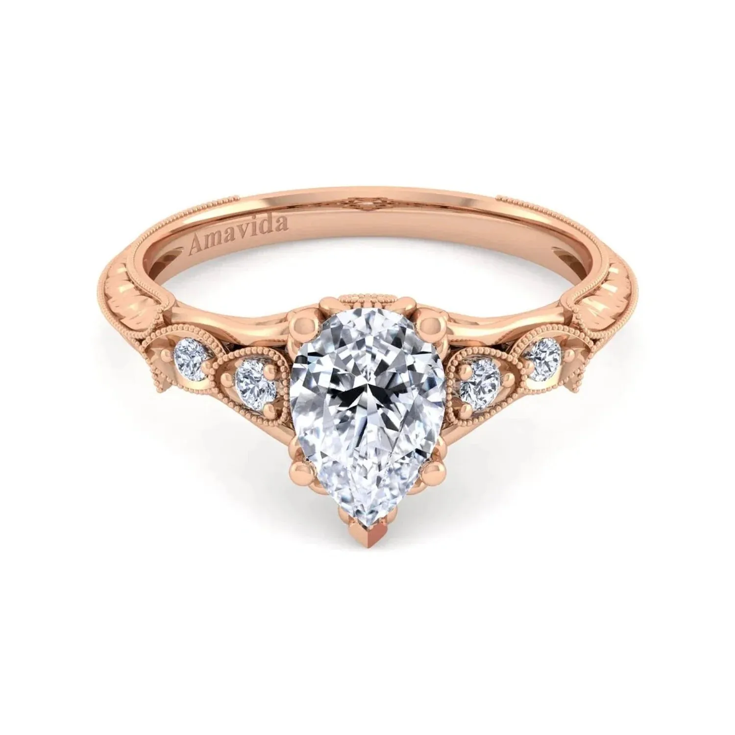 Gabriel & Co. "Chelsea" Pear Cut Diamond Engagement Ring