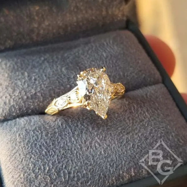 Gabriel & Co. "Chelsea" Pear Cut Diamond Engagement Ring
