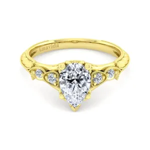 Gabriel & Co. "Chelsea" Pear Cut Diamond Engagement Ring