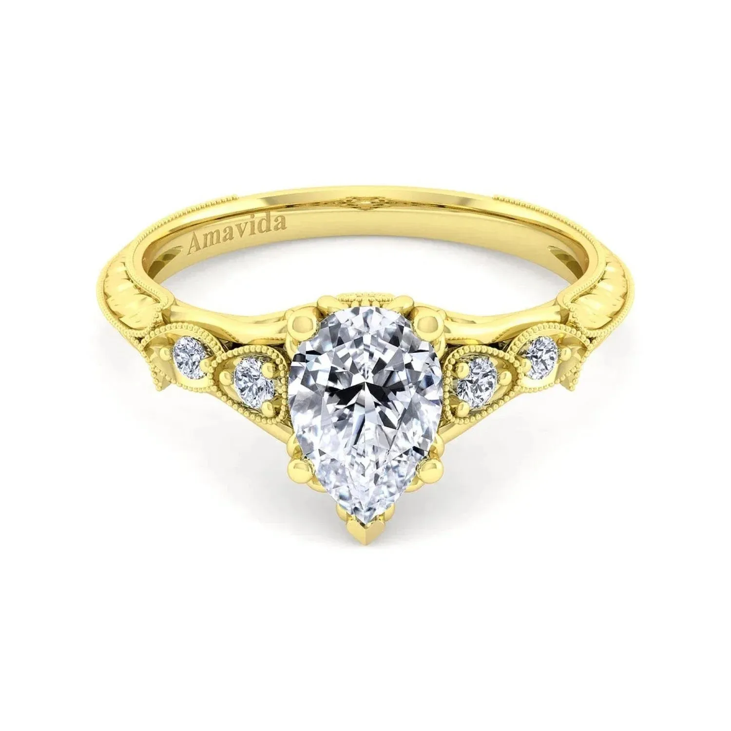 Gabriel & Co. "Chelsea" Pear Cut Diamond Engagement Ring