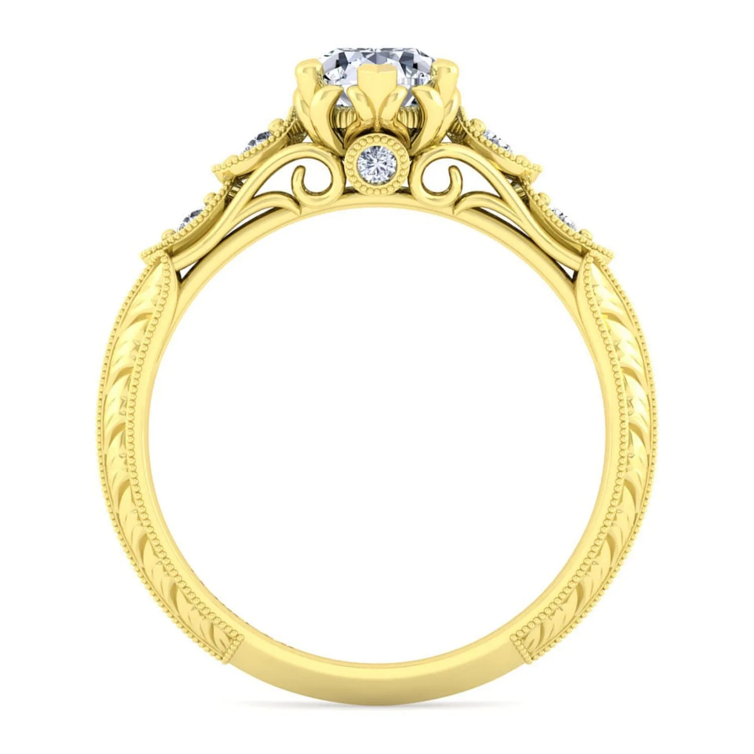 Gabriel & Co. "Chelsea" Pear Cut Diamond Engagement Ring