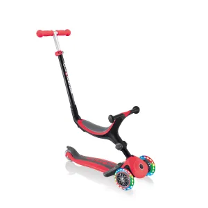 Globber GO UP Foldable Plus Lights Toddler Scooter With Seat - Red