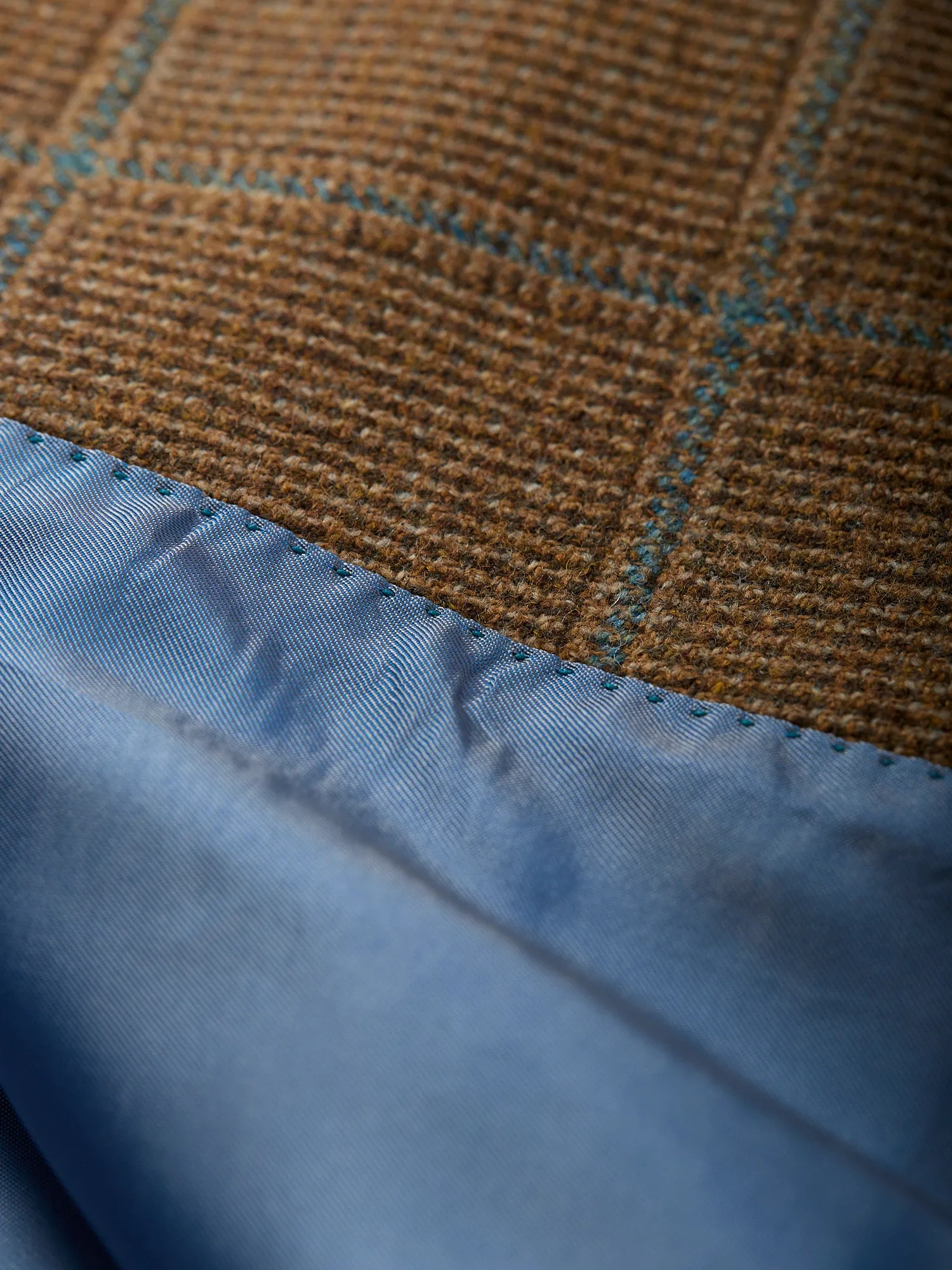 Hacking Saxony Tweed Jacket Brown Windowpane
