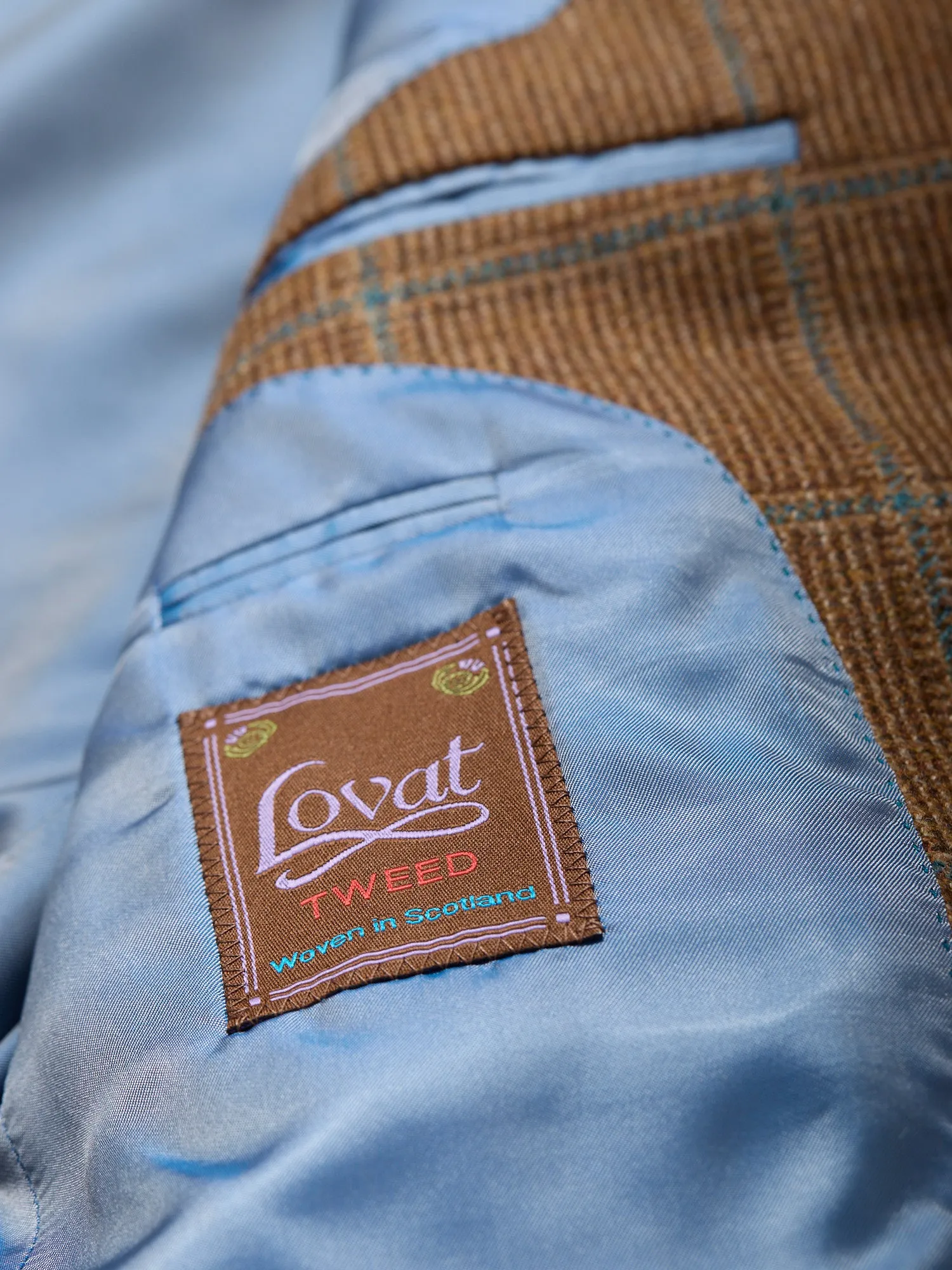 Hacking Saxony Tweed Jacket Brown Windowpane