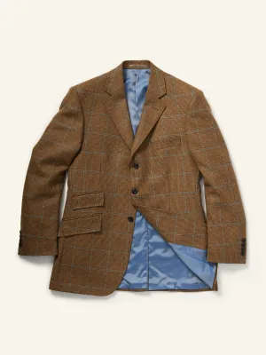 Hacking Saxony Tweed Jacket Brown Windowpane