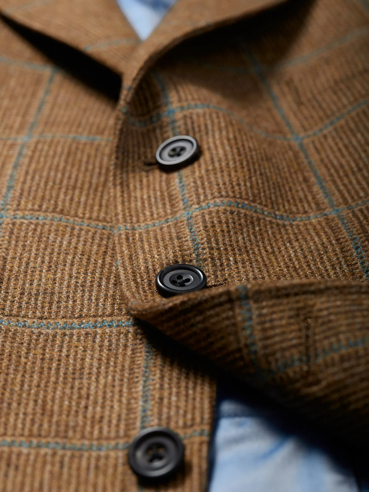 Hacking Saxony Tweed Jacket Brown Windowpane