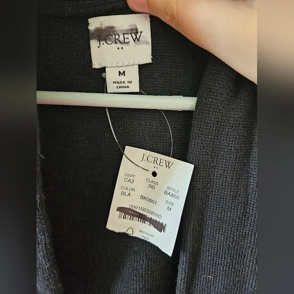 💚HP💚NWT J. Crew Factory Chelsea Cotton Sweater Blazer Jacket in Black size M