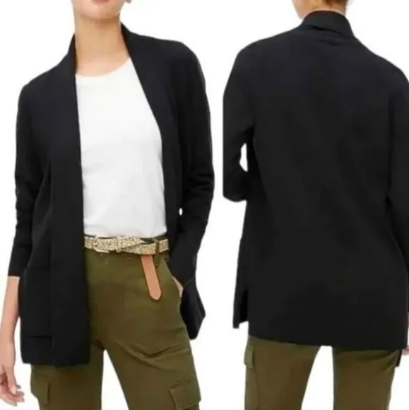 💚HP💚NWT J. Crew Factory Chelsea Cotton Sweater Blazer Jacket in Black size M