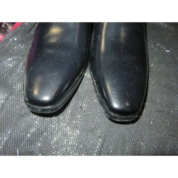 Italian Leather Chelsea Riding Boot for Men Ankle Boot Block Heel Pull On 41 8