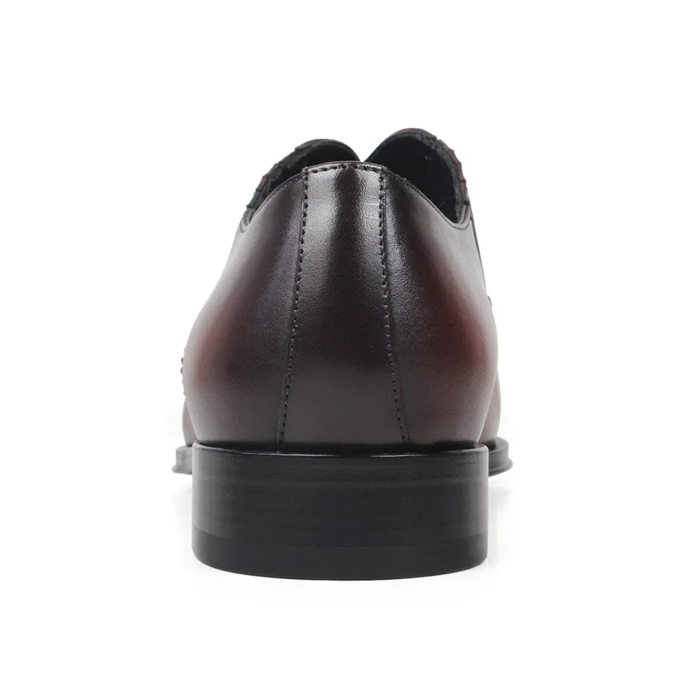 Italy Loafers For Men Brown Patina Fashion Men's Shoes Casual Leather Shoes Male Brogue Wedding Office Slip-On Footwear