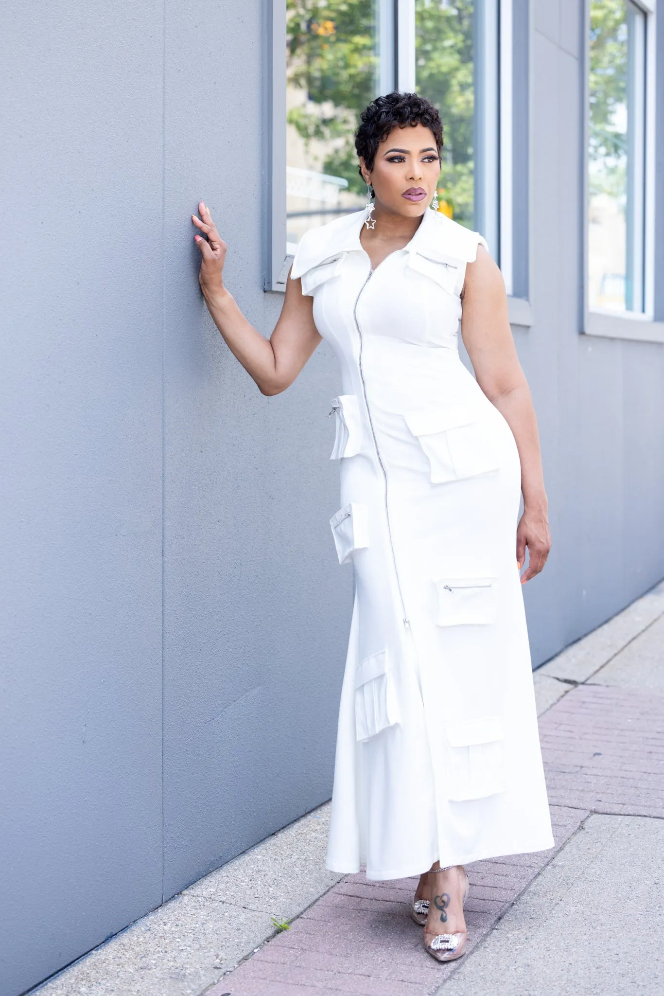 Its All About Me Zipper Pocket Dress