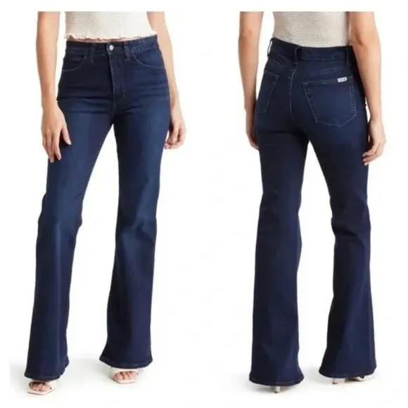 Joe’s High Rise Flare Leg Denim Blue Jeans in Veles Size 24 NWT