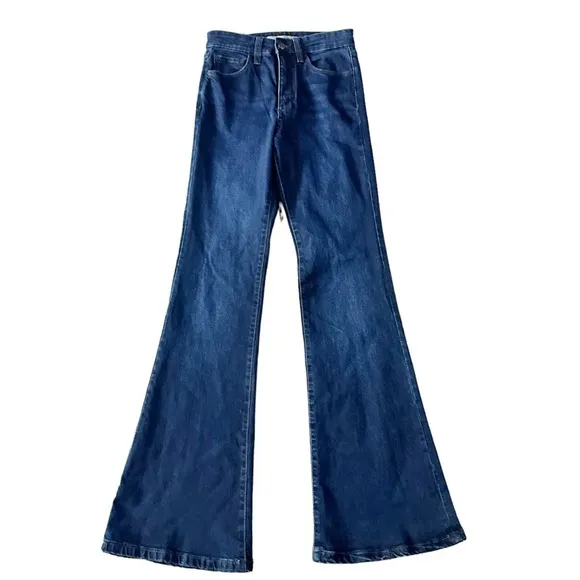 Joe’s High Rise Flare Leg Denim Blue Jeans in Veles Size 24 NWT