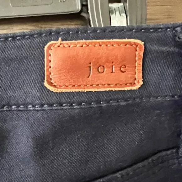 Joie Mid Rise Park Navy Blue Utility Ankle Ziipper Skinny Pants Size 27 EUC